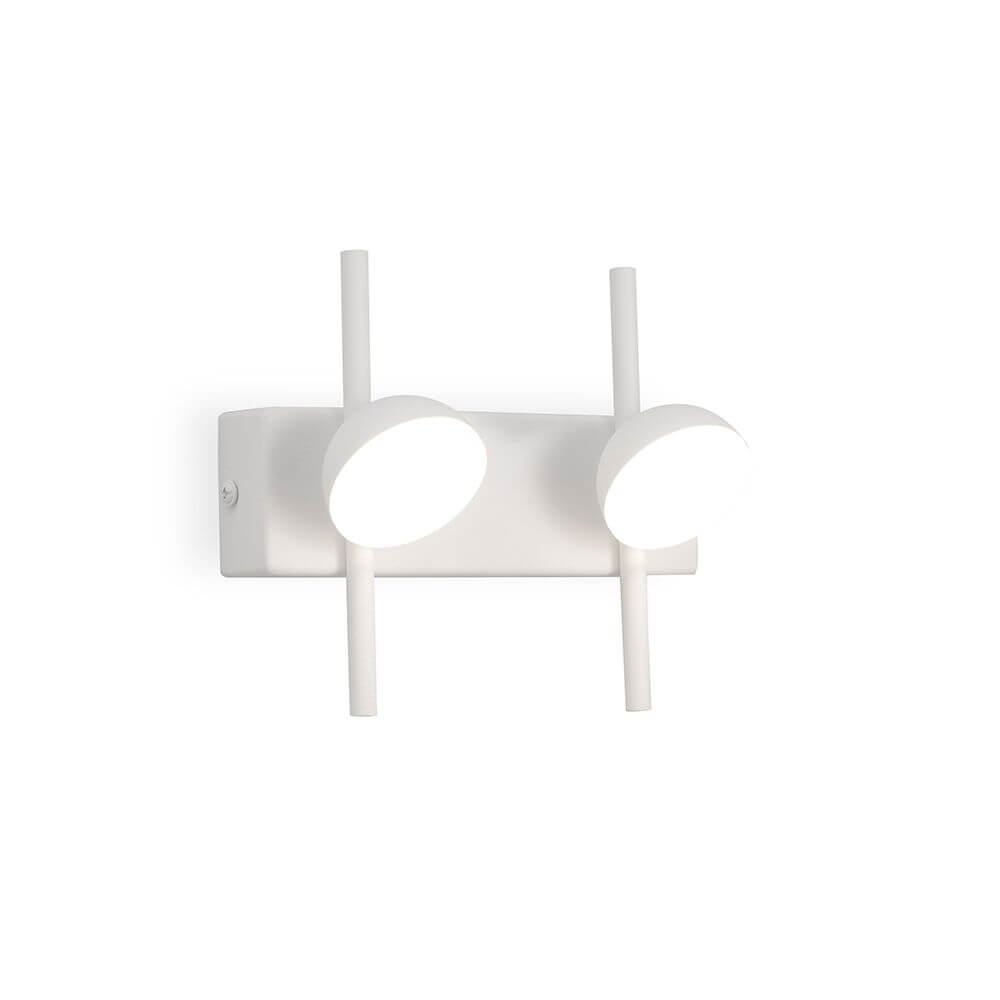 Adn 2-flammige LED-Wandleuchte mit modernem Design und eleganter Lichtwirkung in Weiß.