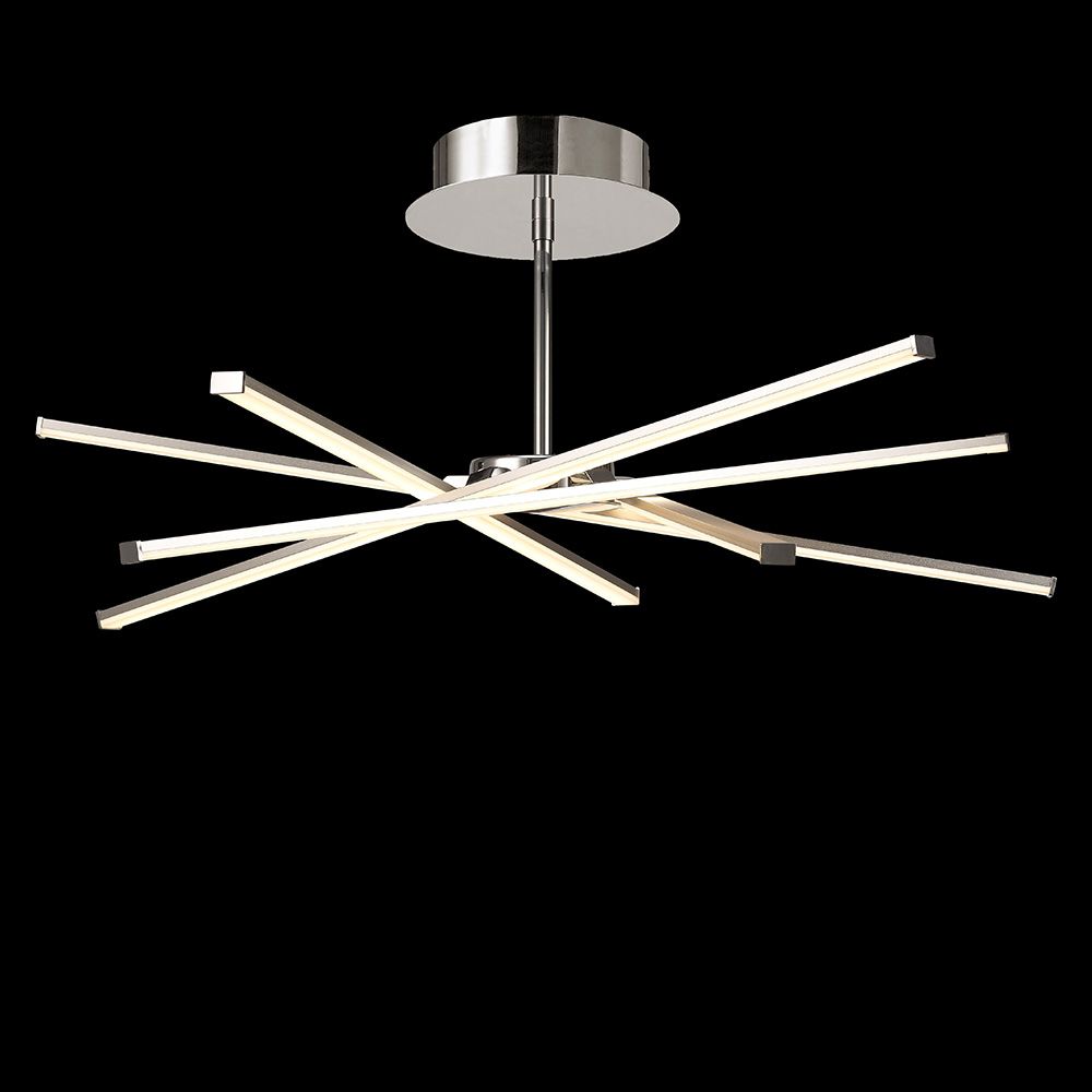 Aire LED-Deckenleuchte mit modernem Design und eleganter Lichtverteilung in Silber und Chrom.