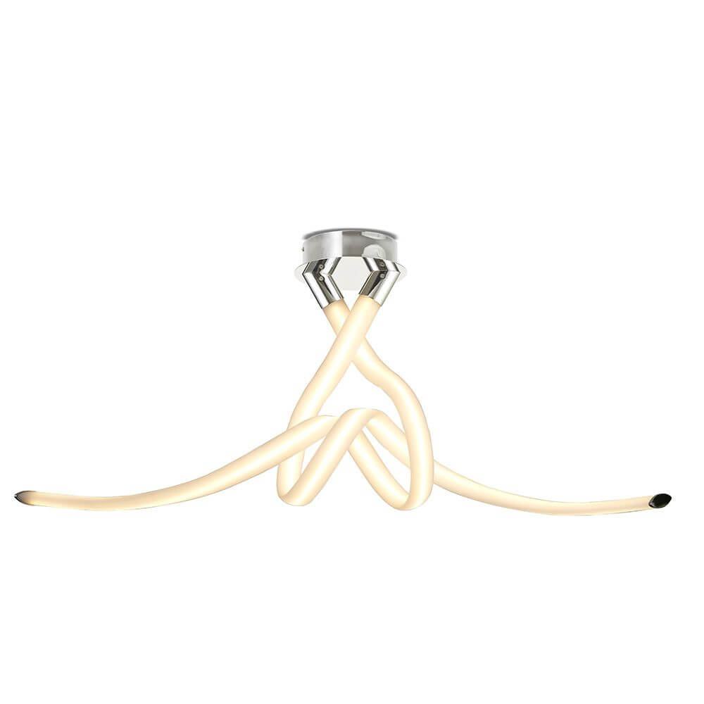Armonia LED-Deckenlampe 114cm mit geschwungener Form und hochwertigem Design aus Metall und Kunststoff.