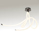 Armonia LED-Deckenleuchte 68cm mit elegantem Design und geschwungener Form in Weiß und Titan.