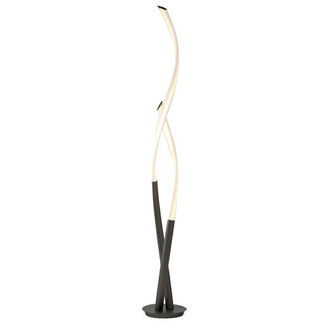 Lampadaire Armonia LED à la forme galbée en métal et plastique pour une lumière d’ambiance moderne.
