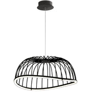 Celeste LED-suspension moyenne au design moderne avec une forme ronde et du métal, pour un éclairage élégant.