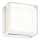 Chamonix quadratische Außen-LED-Deckenleuchte in modernem Design aus Metall und Glas, ideal für Außenbereiche.