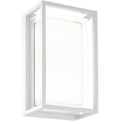 Applique murale d’extérieur rectangulaire Chamonix LED au design moderne avec éléments en métal et en verre.