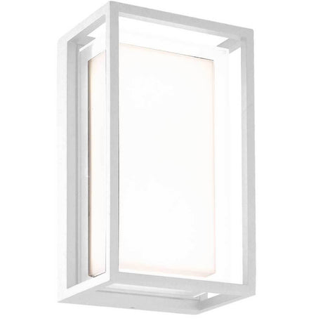 Chamonix rechteckige Outdoor LED-Wandleuchte in modernem Design mit Metall- und Glaselementen.