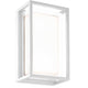 Chamonix rechteckige Outdoor LED-Wandleuchte in modernem Design mit Metall- und Glaselementen.