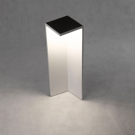 Chevalier solar outdoor path light in a square shape with graphite finish for outdoor use.
