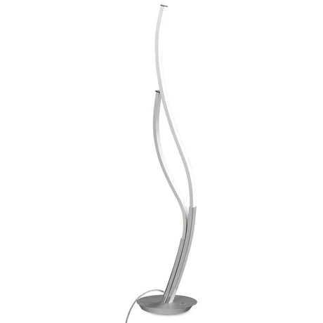 Corinto LED-Tischleuchte Dimmbar mit geschwungener Form in Silber-chrom, ideal für moderne Räume.