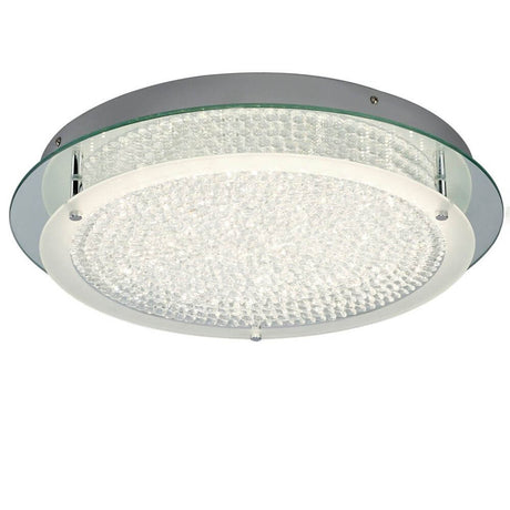 Crystal LED Mirror runde Deckenlampe aus Metall und Glas, stilvolles Design für Wohnzimmer und Essbereiche.