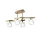 Cuadrax Cristal 4-flammige Deckenleuchte mit stilvollem Design aus Metall und Glas.