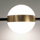 Cuba LED-Hängeleuchte Linie mit runder Form, goldener und schwarzer Farbgestaltung.