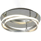 Deckenleuchte LED Infinity mit modernem Lichtdesign und runder Metallform in Chrom und Weiß.