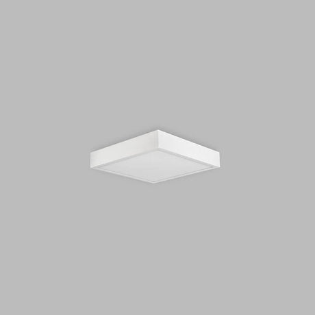 LED-Deckenleuchte Saona Superficie quadratisch Weiß-Matt in elegantem Design auf grauem Hintergrund