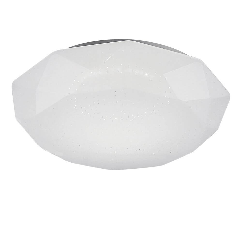 Diamante II LED-Deckenlampe groß in eckiger Form aus Kunststoff in Weiß für stilvolle Wohnräume.