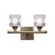 Doppel-Wandlampe Cuadrax Cristal mit modernem Design in eckiger Form und zwei Glaskörpern.