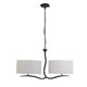 Eve 2-flammige Pendelleuchte mit runder Form und Textilschirm in modernem Design.