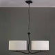 Eve 2-flammige Pendelleuchte mit runder Form und Textilschirm in modernem Lichtdesign.