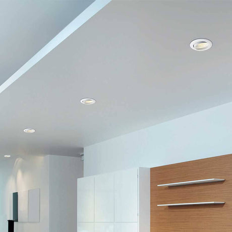 Formentera round LED recessed light section 9.5 cm in a modern interior with ceiling mounting.