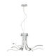 LED-Hängeleuchte Corinto Dimmbar mit geschwungener Form und elegantem Silber-chrom Design.