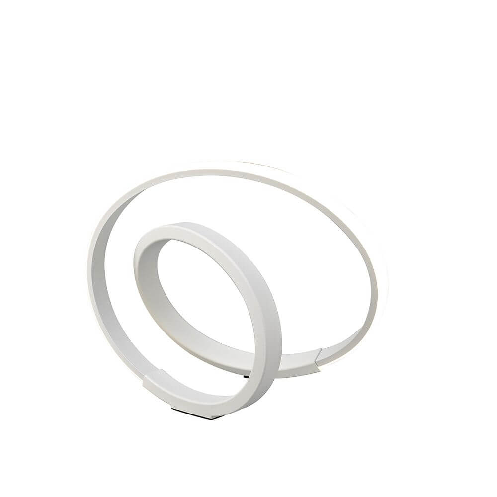 Infinity LED-Tischleuchte in modernem, rundem Design mit Metalloberfläche.
