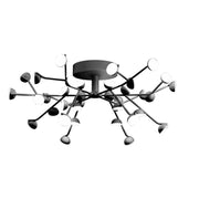 Plafonnier moderne LED Adn de forme ronde avec des éléments métalliques et un design lumineux élégant.