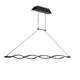 LED-Pendellampe Sahara 36W in modernem Design mit geschwungener Form und hochwertiger Metallverarbeitung.