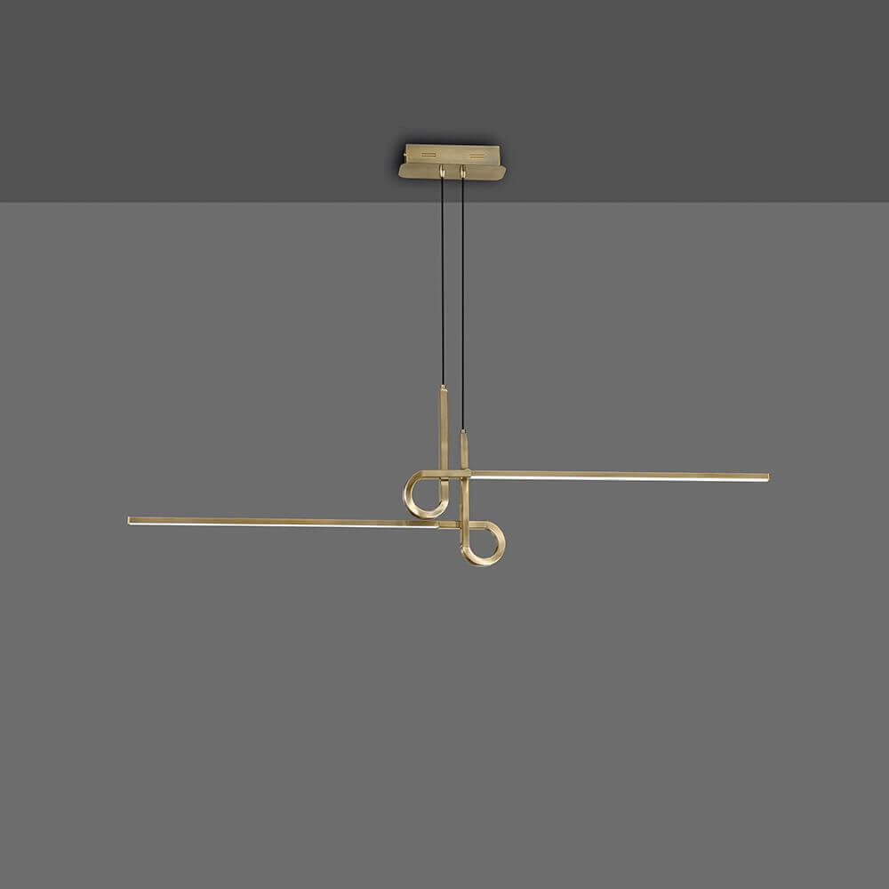 Candeeiro suspenso LED Cinto curvo de 2 luzes