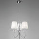 Loewe 3-flammige Pendelleuchte mit 3 Lampenschirmen in modernem Design mit metallischen und gläsernen Elementen.