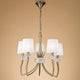 Loewe 5-flammige Pendellampe breit mit elegantem Design in Metall und Glas.