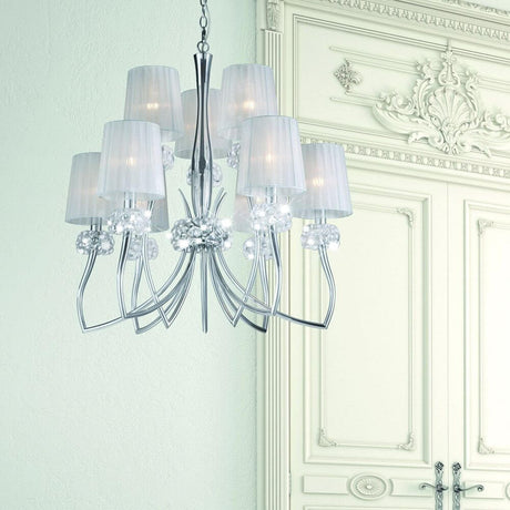 Loewe 9-light pendant lamp - modern lighting design with metal and glass, high-quality workmanship, elegant interior