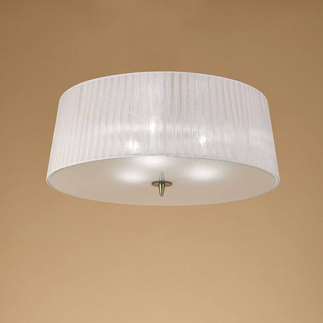 Loewe Deckenleuchte in modernem Design aus Metall und Glas mit rundem Schirm.