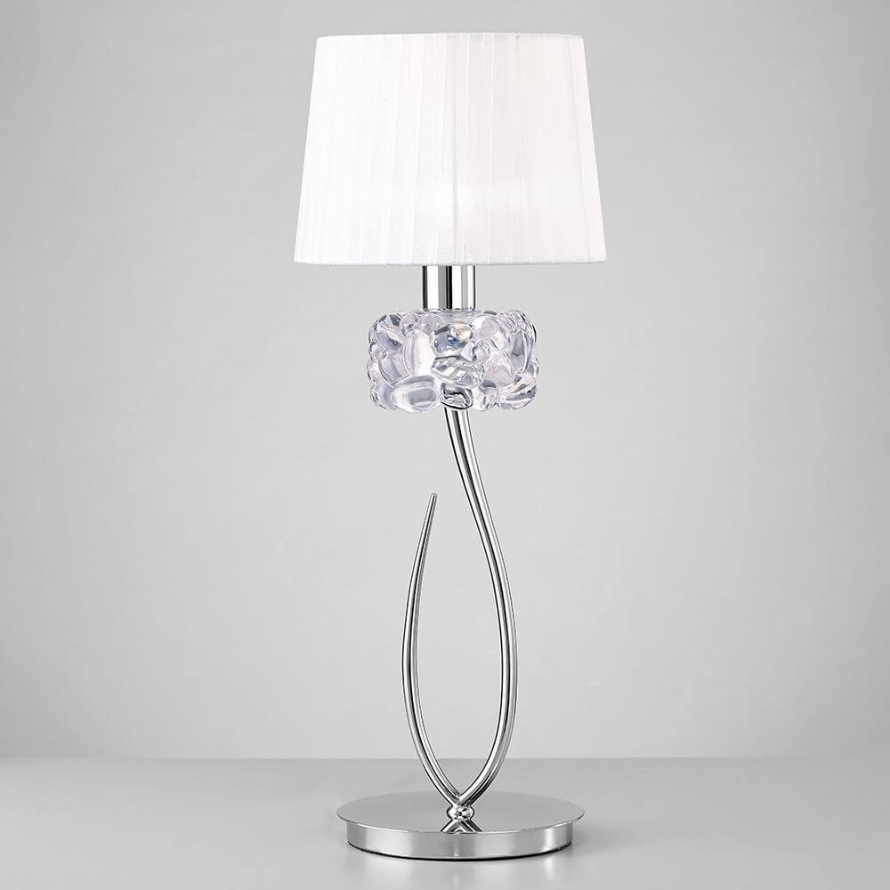 Loewe Tischleuchte Groß mit elegantem Design, Metall und Glas, ideal für moderne Eingangsbereiche.