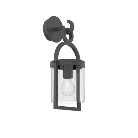 Maya Außenwandleuchte Dunkelgrau mit modernem Lichtdesign aus Metall und Glas.