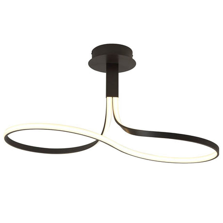Nur LED-Deckenleuchte 40W in geschwungener Form aus Metall und Kunststoff für moderne Räume.