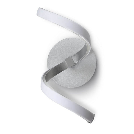 Die Nur LED-Wandleuchte mit geschwungener Form in modernem Design aus Metall und Kunststoff.