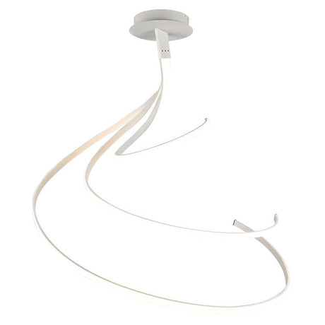 Nur Spiral Dimmbare LED Deckenleuchte Groß mit geschwungener Form in Weiß.