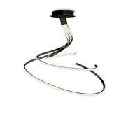 Nur Spiral Dimmbare LED Deckenleuchte Groß mit elegant geschwungenem Design in Schwarz und Weiß.