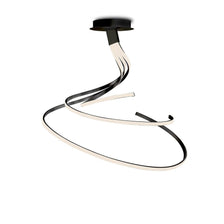 Nur Spiral Dimmbare LED Deckenleuchte Groß mit elegant geschwungenem Design in Schwarz und Weiß.