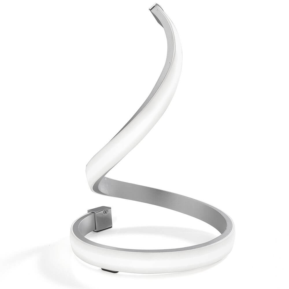Moderne Nur Tischleuchte LED in geschwungener Form, ideal für Wohnzimmer und Essbereiche.