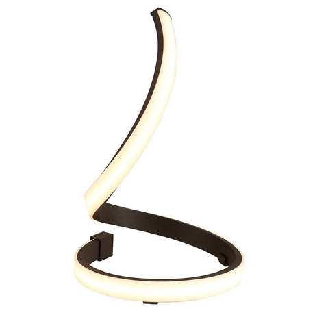 Kun bordlampe LED med buet form og varmhvitt lys for stilfulle oppholdsrom.