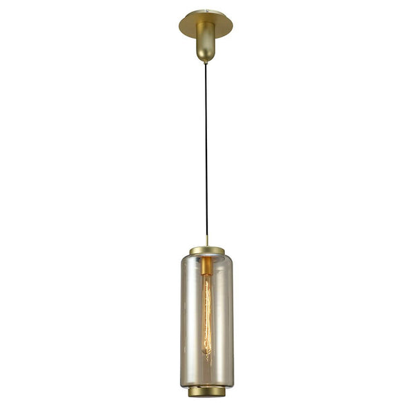 Small Jarras pendant light with a cylindrical glass shape and elegant design.