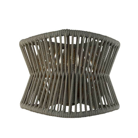 Polinesia outdoor wall light fabric shade IP44 with modern lighting design and a round fabric shape.