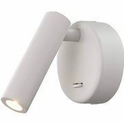 Prea Wand LED-Leselampe Rund in Weiß-Matt aus Metall, moderne Wandleuchte für Flur und Schlafraum