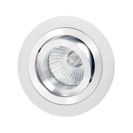 Runde Einbauleuchte Basico Gu10 in Metall mit klarer Lichtquelle für moderne Räume.