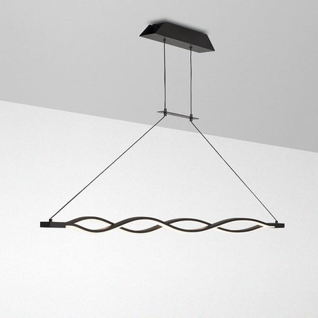 Sahara suspension LED de 42 watts, dimmable, en forme incurvée pour les intérieurs modernes.
