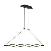 Sahara 42 Watt LED-Hängeleuchte Dimmbar mit geschwungener Form und elegantem Design in der Farbe Schwarz.