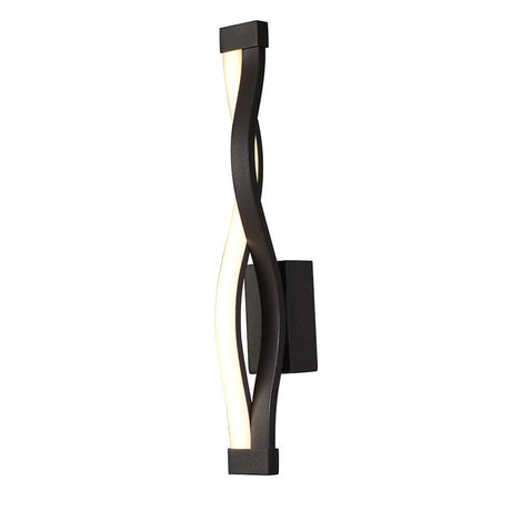 Sahara LED wall light in a curved form made of metal for modern living spaces.