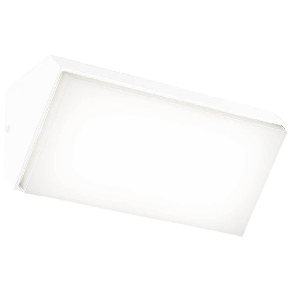 Solden horizontale Außen-LED-Wandleuchte in Weiß, rechteckig, warmweißes 3000 K Licht, IP65 für außen
