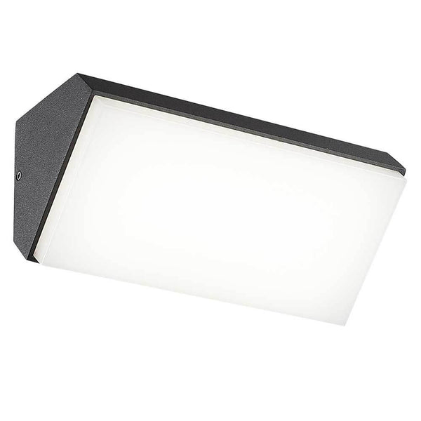 Solden horizontale Außen-LED-Wandleuchte in Dunkelgrau, rechteckig, warmweiß 3000 K, IP65 für Außenfassaden