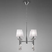 Tiffany 4-light pendant lamp with modern design, metal and fabric, ideal for contemporary spaces.